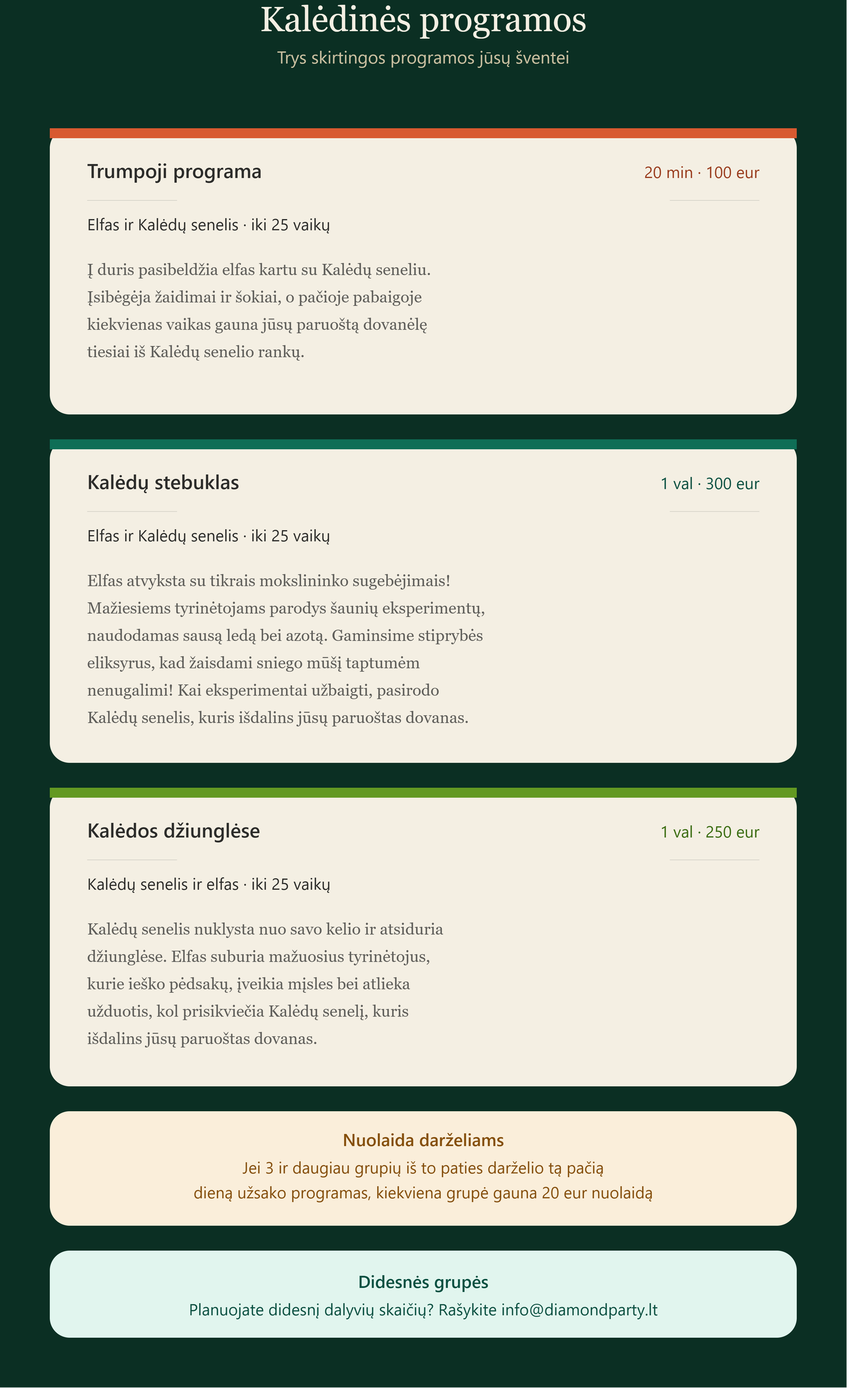 kaledines programos kaunas
